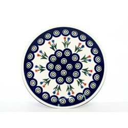 Ceramic Stoneware Blue and White 10.75-inch Dinner Plate (Poland)