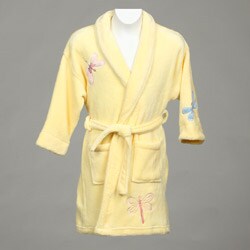 Aegean Apparel Girl's Dragonfly Applique Bathrobe 