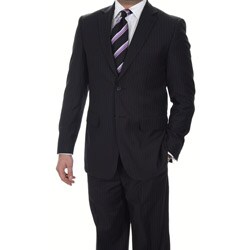 Ferrecci Men's Slim Fit Navy Pinstripe Suit