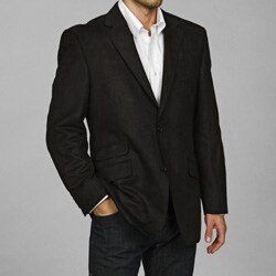 U&I Men's Black Faux Suede Two-button Sportcoat