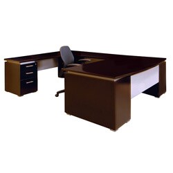 Mayline Eclipse Executive U-shaped Two File Pedestals Office Desk