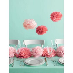 Martha Stewart Celebrate Decor Pink Paper Pom Poms (Pack of 8)