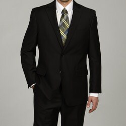 U&I Men's Black Slim-Fit 2-Button Suit