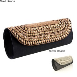 Hand-embroidered Black Beaded Handbag (India)