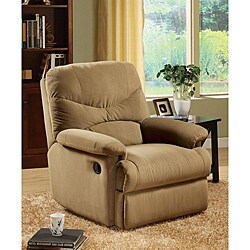 Plush Sand Microfiber Recliner Chair
