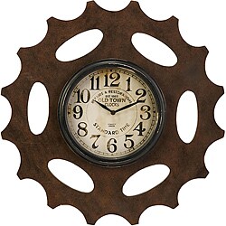 Wooden Americana Rusty Sprocket Wall Clock