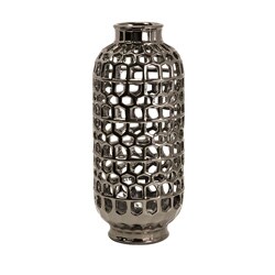 Ceramic Argento Large Open Grillwork Container/ Vase