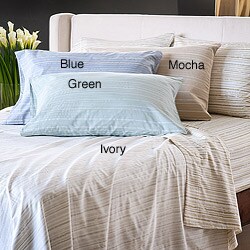 Reflections Distressed Stripe Sateen 300 Thread Count King-size Sheet Set