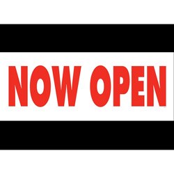 'Now Open' Outdoor Banner (3' x 8')