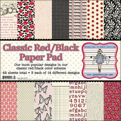 Classic Red/ Black Scrapbook Paper Pad