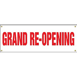 'Grand Re-Opening' 8x3-foot Outdoor Banner