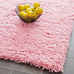 Hand-woven Bliss Pink Shag Rug (2' x 3')