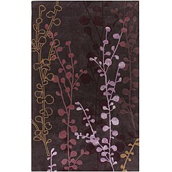 Hand-tufted Lavish Plum Floral Rug (5' x 8')