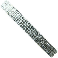 Sterling Silver White Crystal Bangle Bracelet