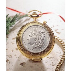 American Coin Treasures Morgan Silver Dollar Pocket Watch