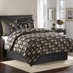 Chenille Squares Queen-size 8-piece Comforter Set