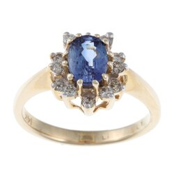 Encore by Le Vian 14k Gold Sapphire and 3/10ct TDW Diamond Ring (M-N, SI2-SI3)