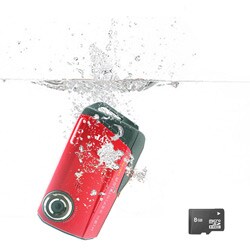SVP Aqua HDV1000 Red Waterproof Digital Camcorder with Micro 8GB Card