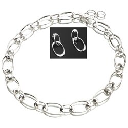 Solid Sterling Silver 'Infinity' Link Jewelry Set (USA)