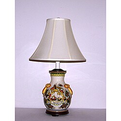 Italian Harvest Off-white Crackle Finish Table Lamp