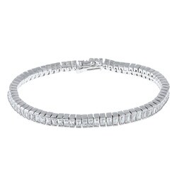 La Preciosa Sterling Silver Cubic Zirconia Tennis Bracelet