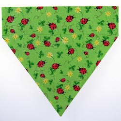 Ruff Stuff USA Green Ladybugs Dog Collar Bandana