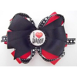 Lil Sweety's Bowtique I Love Daddy Bottle Cap Hair Bow