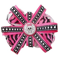 Lil Sweety's Bowtique Girly Candy Skull Bottle Cap Hair Bow 