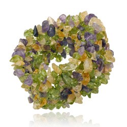 Stonique Creations Multi-gemstone Chip Stretch Bracelet