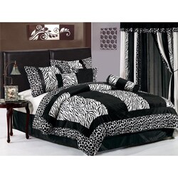 Zebra Pattern Microfur 7-piece Comforter Set