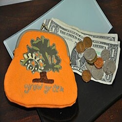 Grow Green Cotton Coin Purse Clutch (India)