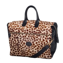 Terrida Leather/ Printed Haircalf 16-inch Carry On Box Duffel