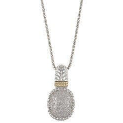 14k Gold and Silver 1/6ct TDW Diamond Heart Necklace (H-I, I1-I2)