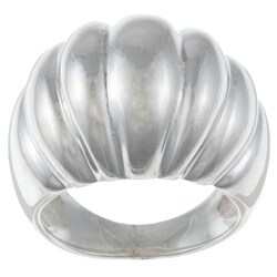 Platifina Sterling Silver Retro Domed Ring