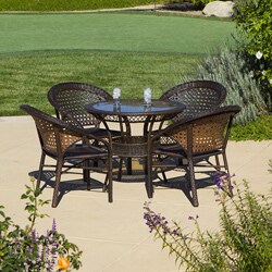 Outdoor 5-piece Wicker Dining Bistro Table Set