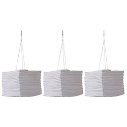 Tricod Silk Effects Square White Solar Lantern (Set of 3) 