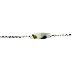Sterling Silver Enameled Turtle Adjustable Children's ID Bracelet