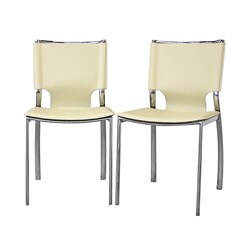 Montclare Ivory Leather Modern Dining Chair (Set of 2)