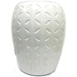 Lattice White Ceramic Garden Seat