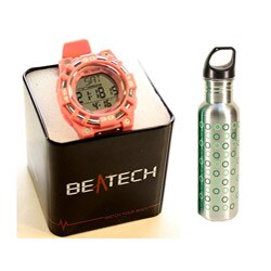 Beatech Pink Heart Rate Monitor Watch with 24-oz Water Bottle