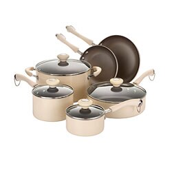 Paula Deen Traditional Porcelain 10-piece Oatmeal Cookware Set