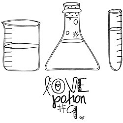 Itty Bitty 'Love Potion Number 9' Rubber Stamp