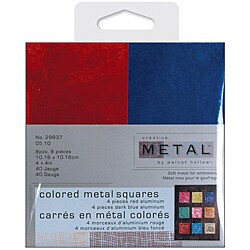 Red and Blue 40-gauge Metal Squares (Pack of 8)