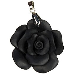 Midnight Garden Black Rose Acrylic Pendant
