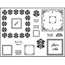 Spellbinders Lacey Squares Clear Stamps