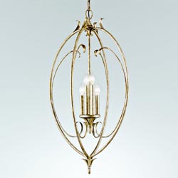 Hummingbird 4-Light Silver Cage Chandelier
