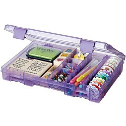 Art Bin Translucent Purple 4-19-compartment Solutions Box 