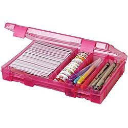 Art Bin Translucent Raspberry 4-19-compartment Solutions Box 