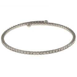 Celeste Silvertone Crystal Bangle Bracelet