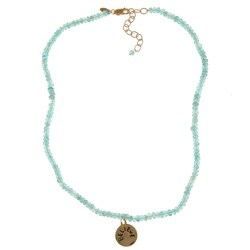 14k Gold over Sterling Silver 'Believe' Apatite Necklace 